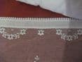 Vintage Cotton White Nottingham, Butterfly Garden Lace curtain 60cms drop